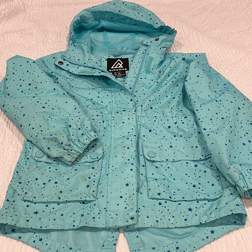 Ripzone Kids Teal Starry Raincoat